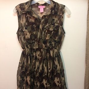 She's Cool, camouflage, sleeveless dress, med